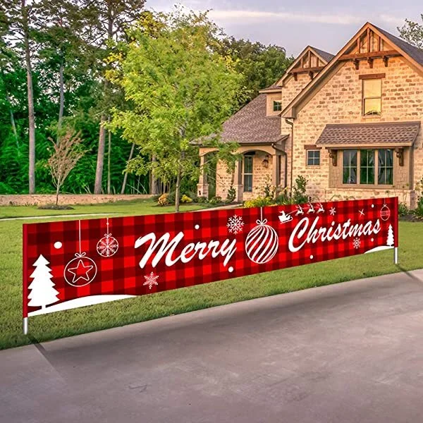 Christmas-merry Christmas banner large xmas sign huge xmas house home outdoor party decoration socialshop