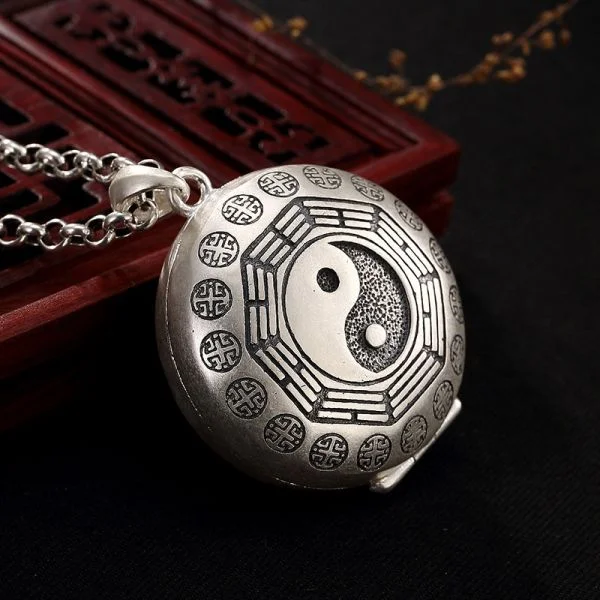 Sterling Silver Bagua Gourd Amulet Ga Wu Box Keyring