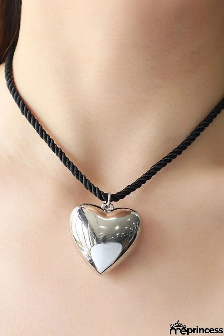 Heart Pendant Rope Necklace