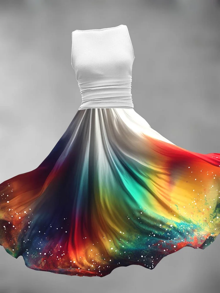 Women's Gradient Star Art Maxi Dress
