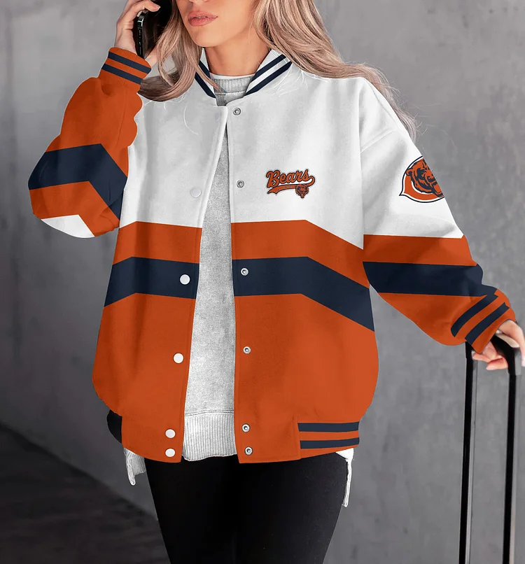 Chicago Bears Women Limited Edition   Full-Snap  Casual Jacket