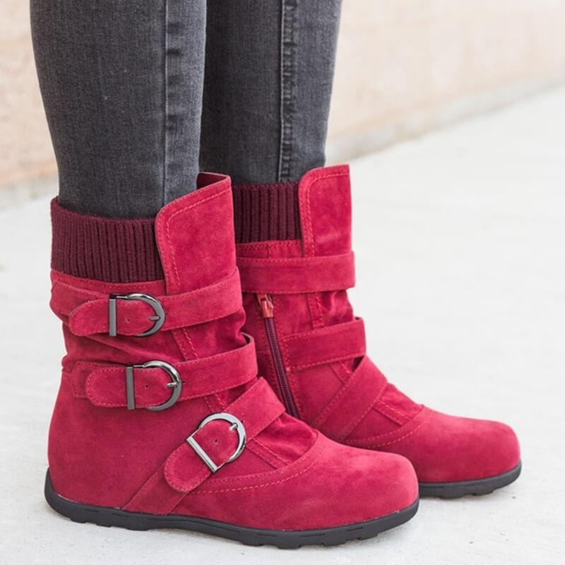 VCSHOES Mid Calf Fur Flat Boot
