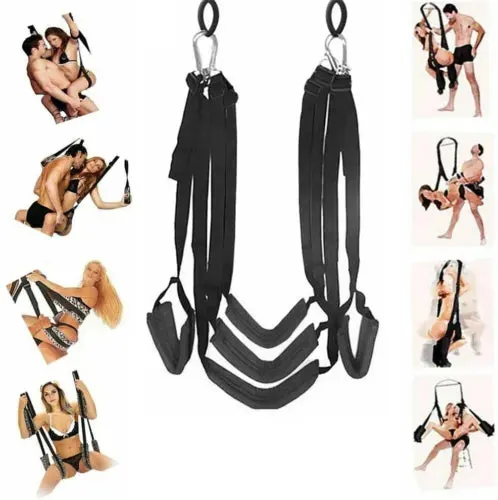 pornhint Pornhint Sex Swing with Seat Sexy Slave Love Slings Bondage Restraint BDSM Games Couple