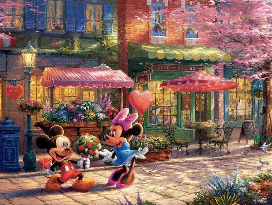 Mickey and Minnie Sweetheart Cafe -  Paint by Numbers Kits QM3117