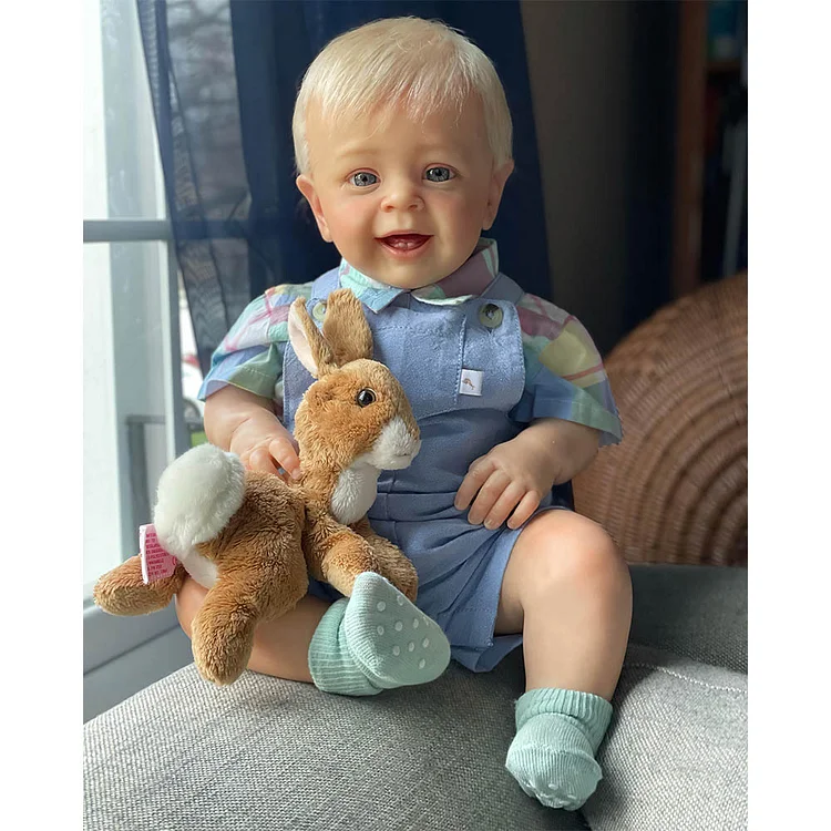  20" Innocent and Cute Cloth Body Toddler Boys Baby Doll Dercy With Blue Eyes and Blond Hair - Reborndollsshop®-Reborndollsshop®