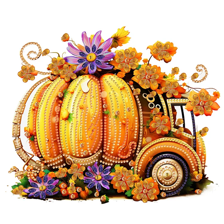 Pumpkins Carriage - Partial Drill - Special Diamond Painting(30*30cm)