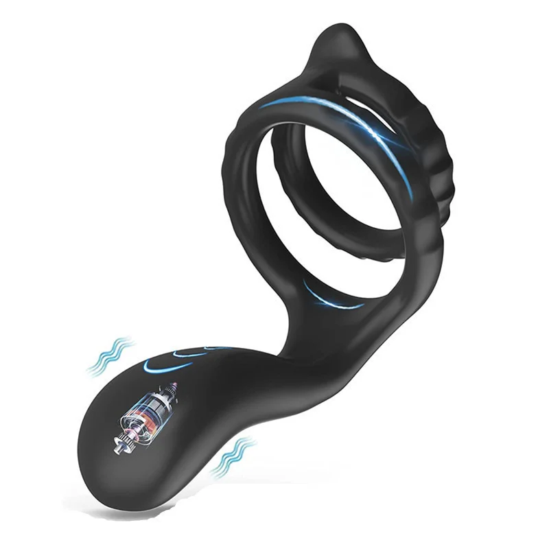 Benny - Vibration Silicone Penis Ring With Prostate Massager