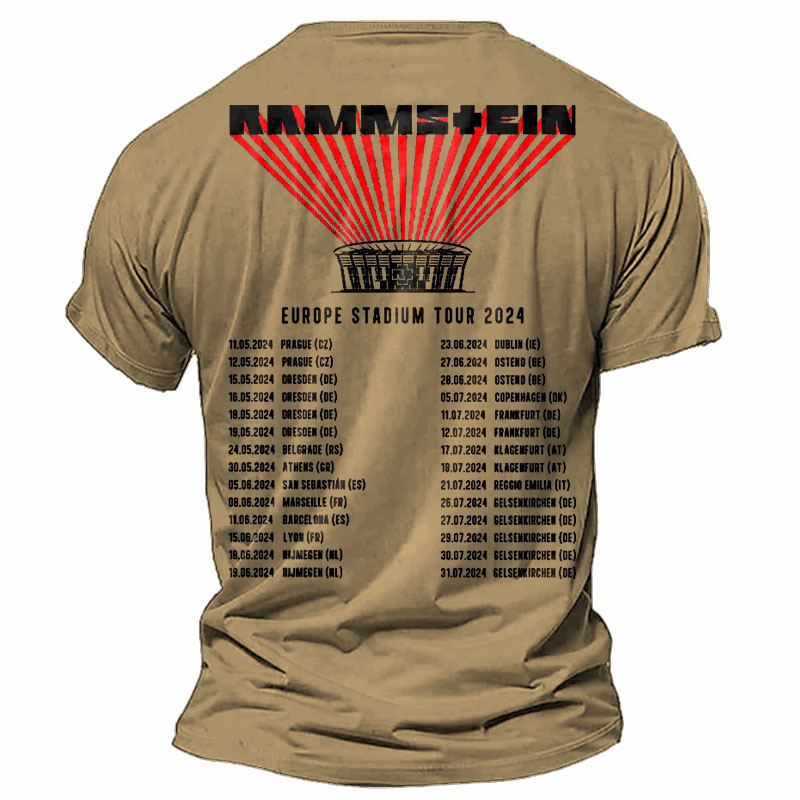 Men's Rammstein Rock Band Print Daily Short Sleeve Crew Neck T-Shirt / TECHWEAR CLUB / Techwear