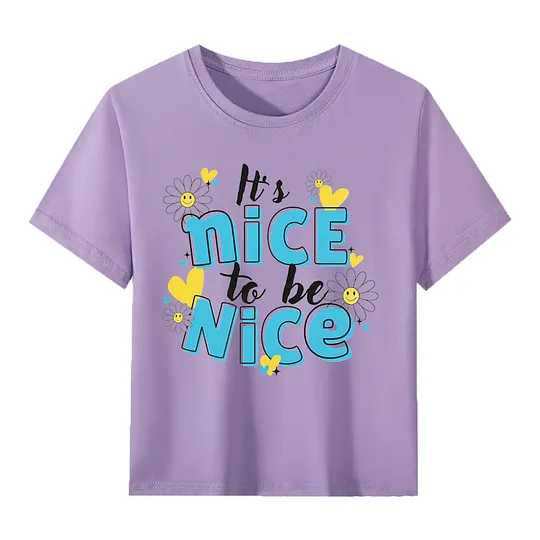 【2Y-13Y】It's Nice To Be Nice Daisy Graphic T-Shirt For Kids