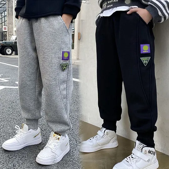 【3Y-12Y】Kids Casual Fashion Solid Color Sweatpants