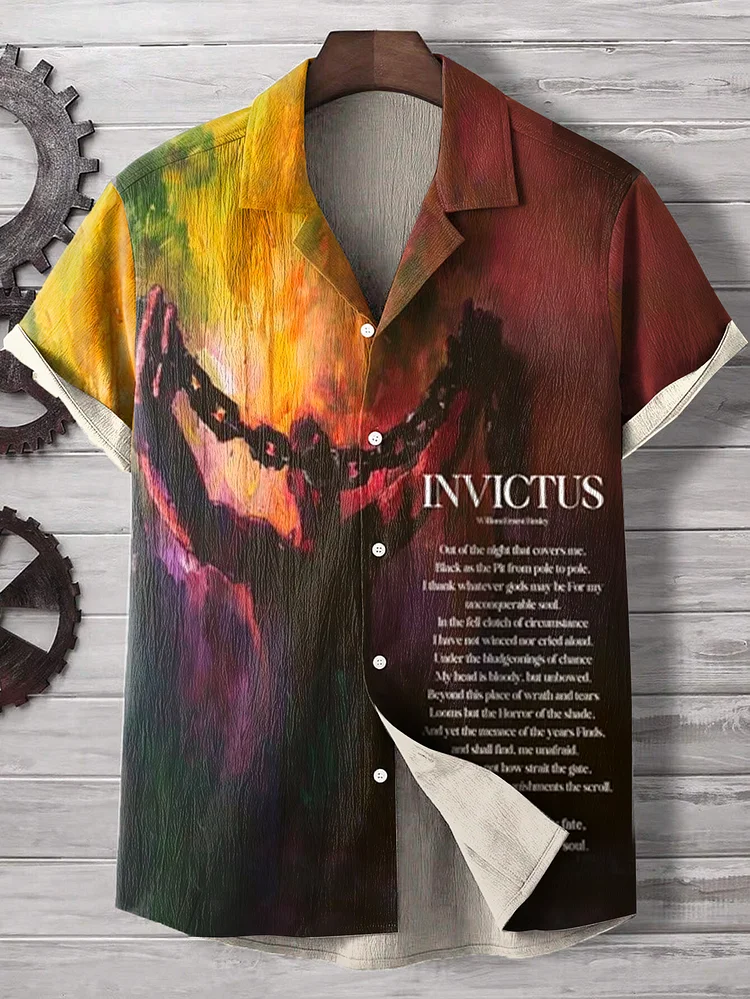 Men's Invictus Black People Free Oil Painting Art Print Casual Shirt
