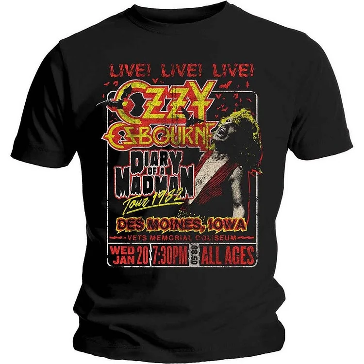 Ozzy Osbourne Unisex T-ShirtOzzy Osbourne Unisex T-Shirt: Diary of a Madman Tour