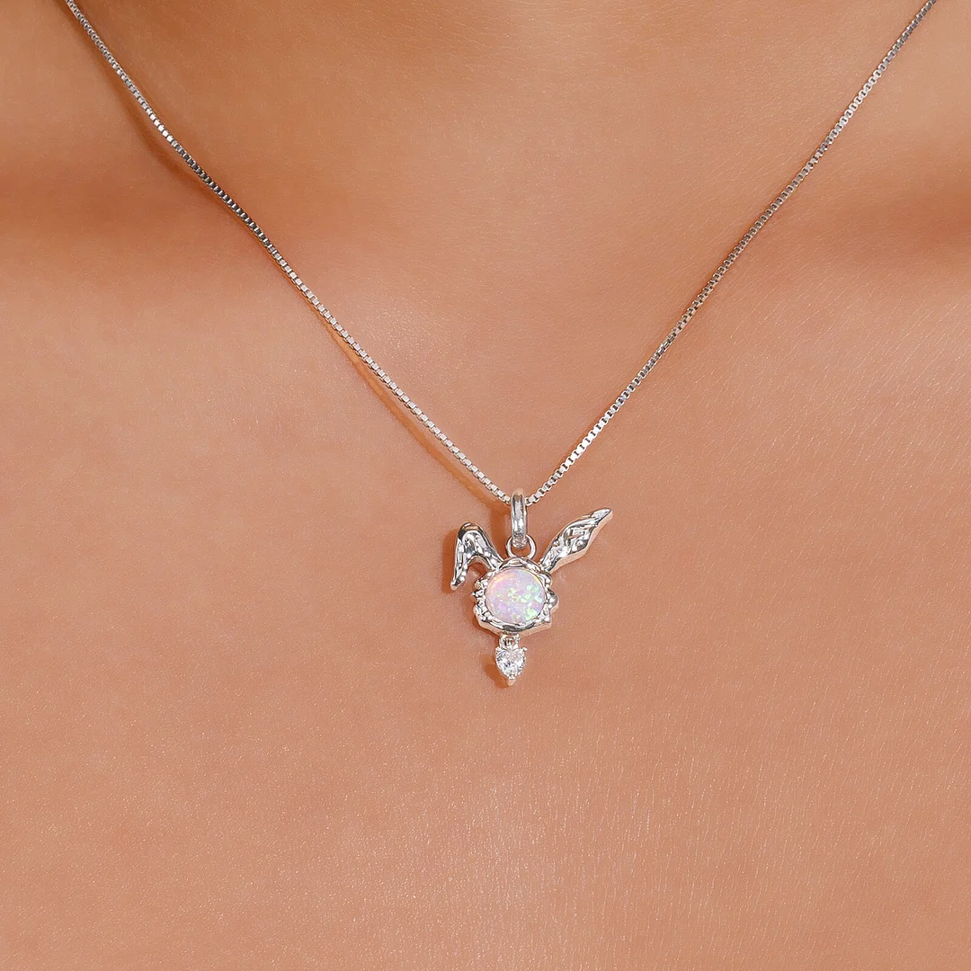 MeWaii® Sterling Silver Necklace Heart Shaped White Zirconia and Pink Opal Pendant Silver Jewelry S925 Sterling Silver Clavicle Necklace
