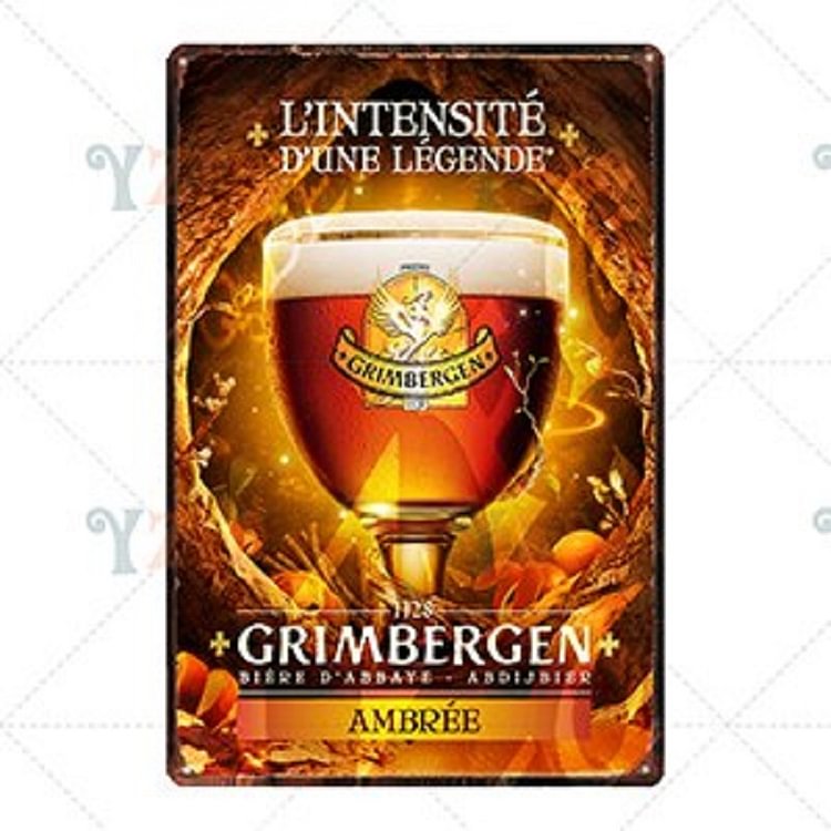Grimbergen Beer - Vintage Tin Signs/Wooden Signs - 20*30cm/30*40cm