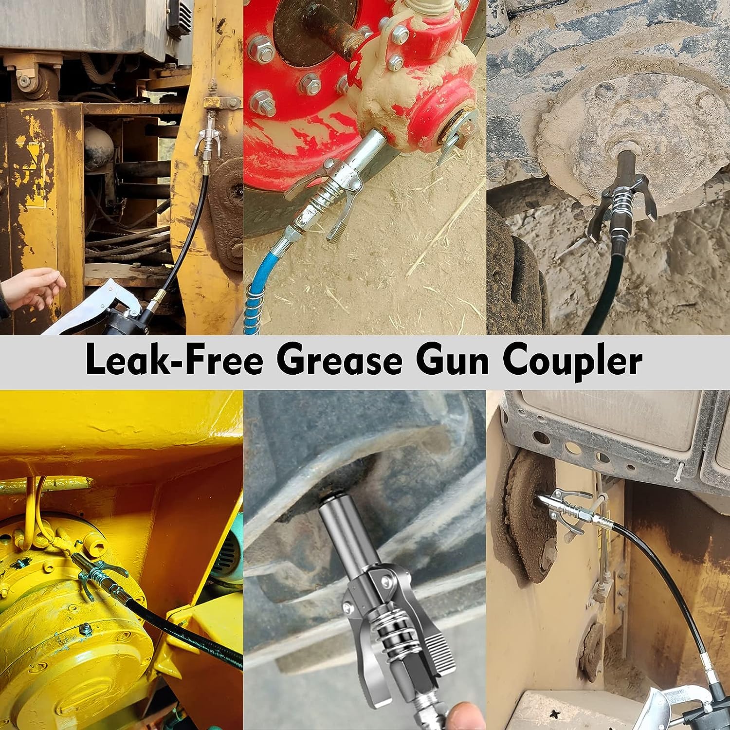 Strong Lock on Grease Couplers with Spring Flex Hose