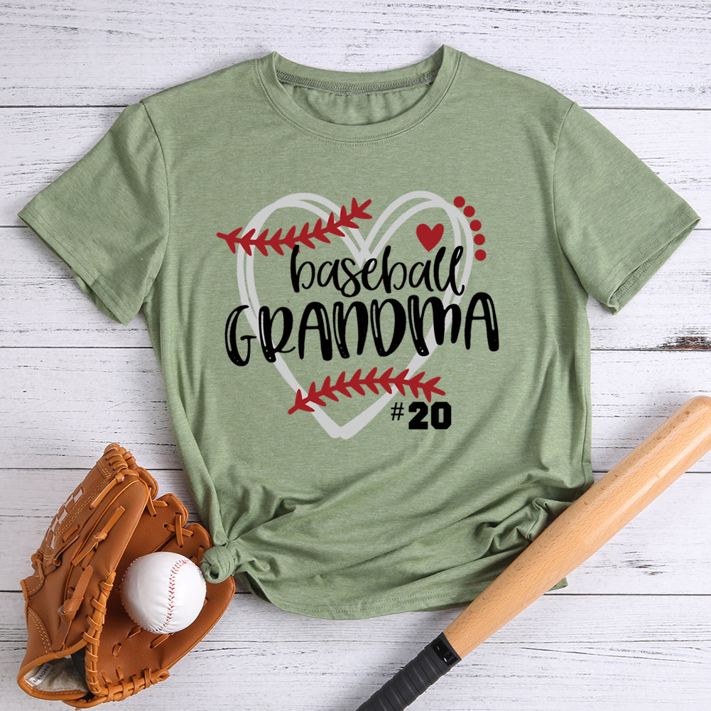 Custom Number Baseball Grandma T-shirt Tee -013431-Guru-buzz