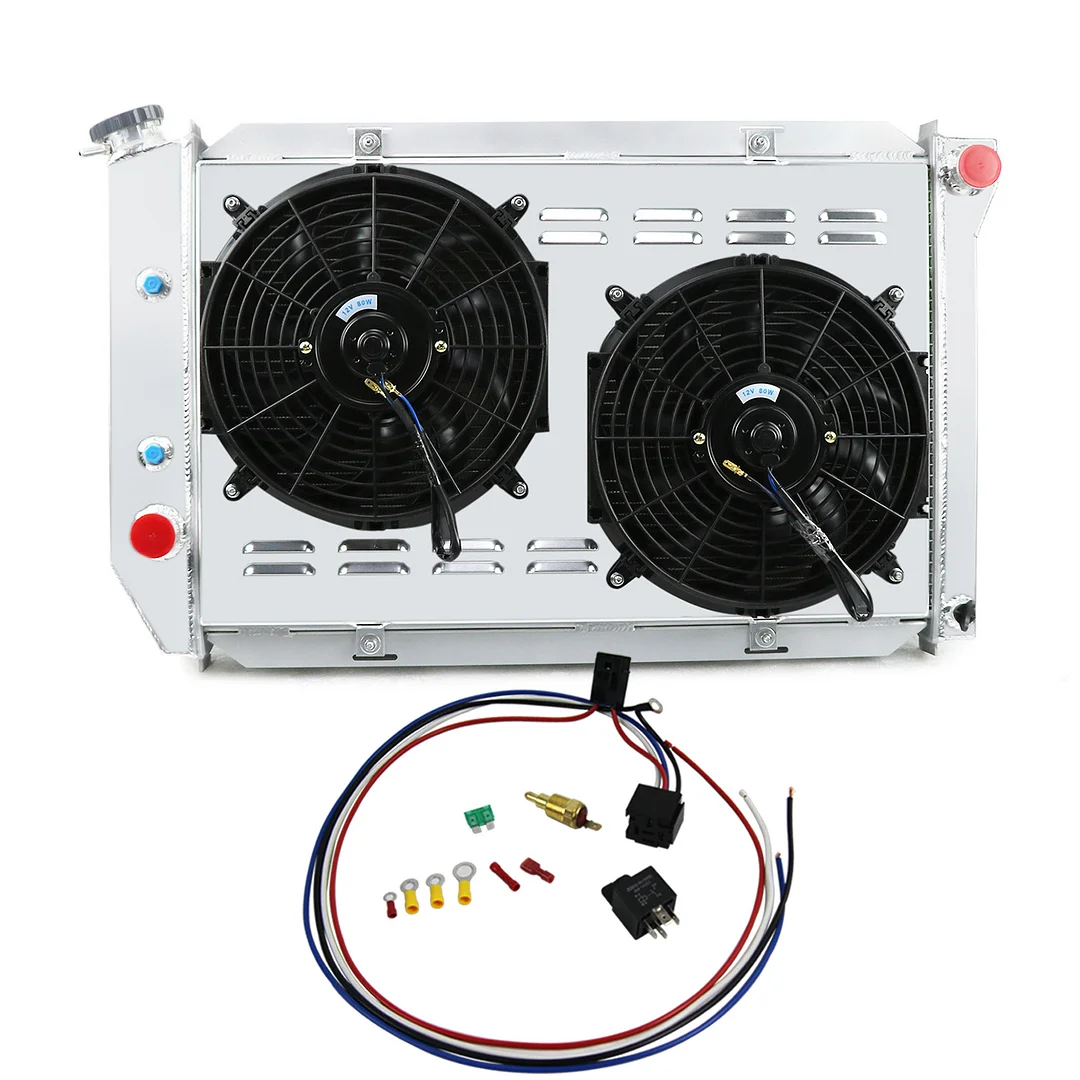 Alloyworks 4 Rows Radiator Shroud Fans For 1969-1973 Ford Mustang Fairlane Lincoln Mercury