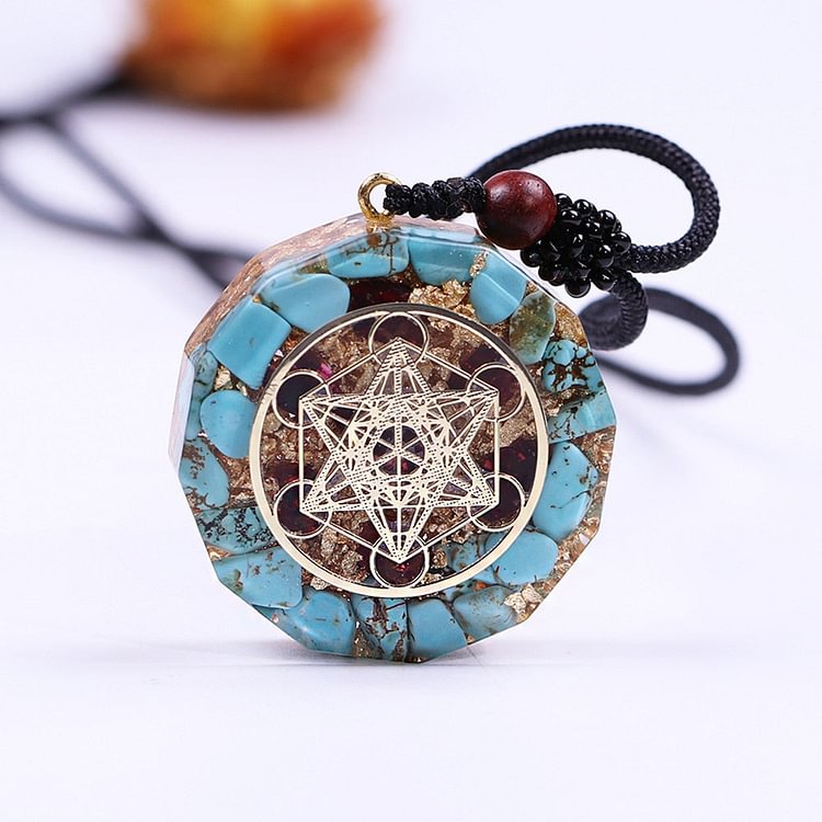 YOY-Natural Turquoises Orgonite Reiki Pendant