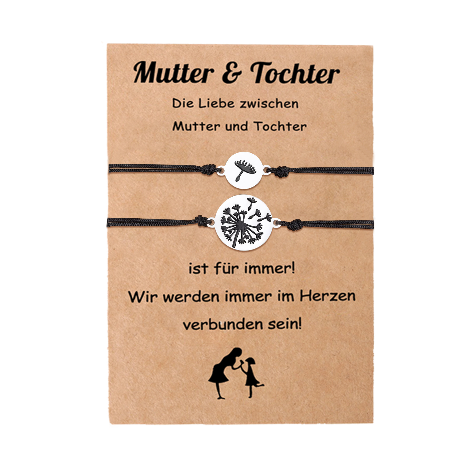 Kettenmachen Löwenzahn Armbänder Set-Mutter & Tochter-Geschenk mit  Nachrichtenkarte 14.99
