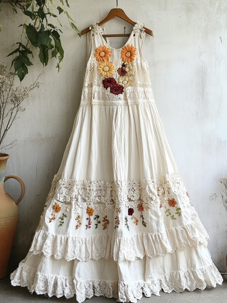 1679 Floral Embroidered Sleeveless Dress