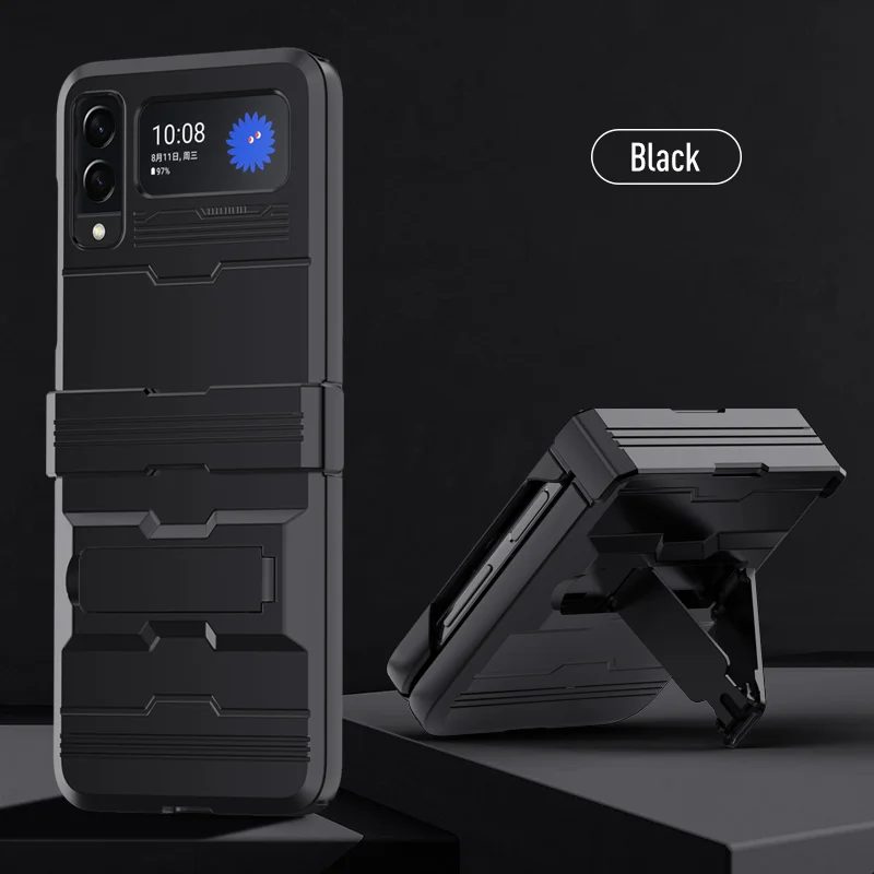 Luxury Drop-resistant Armor Phone Case With Adjustable KickStand And Hinge For Galaxy Z Flip3/Z Flip4/Z Flip5