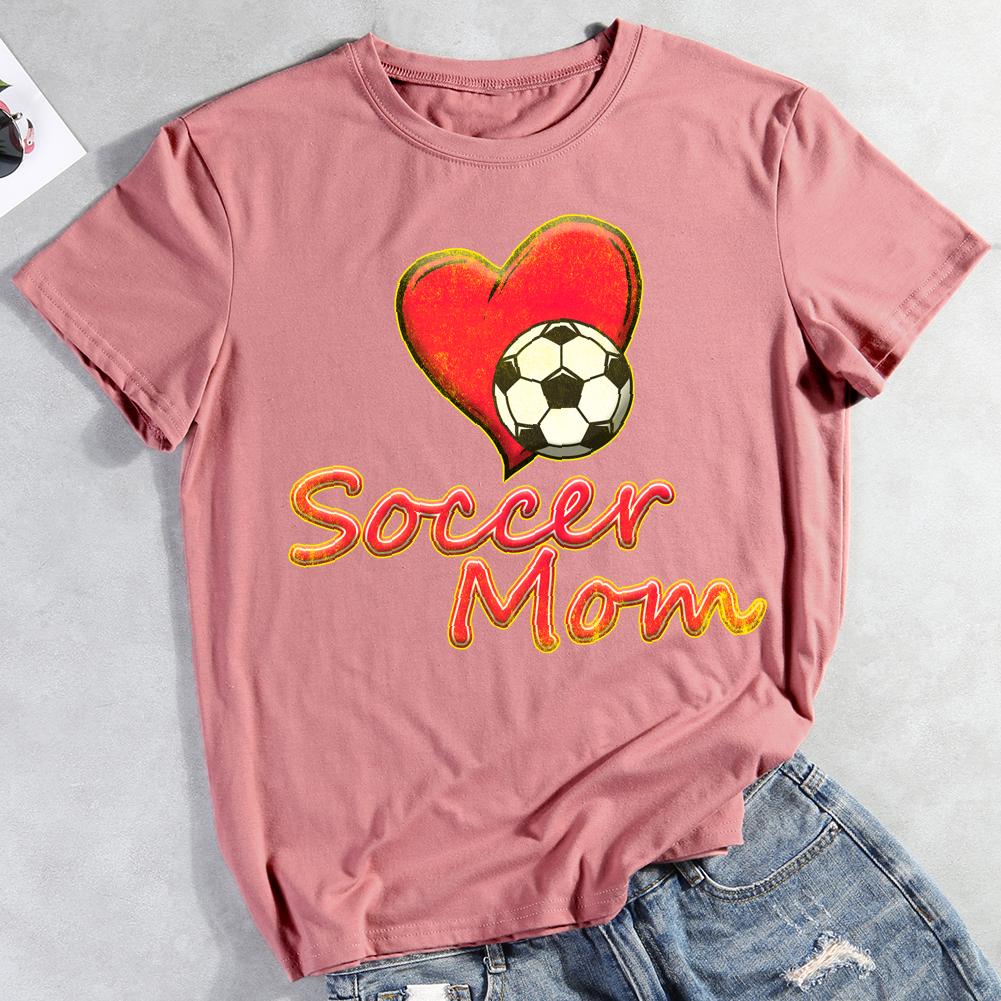 Soccer Mom Round Neck T-shirt-0019429-Guru-buzz