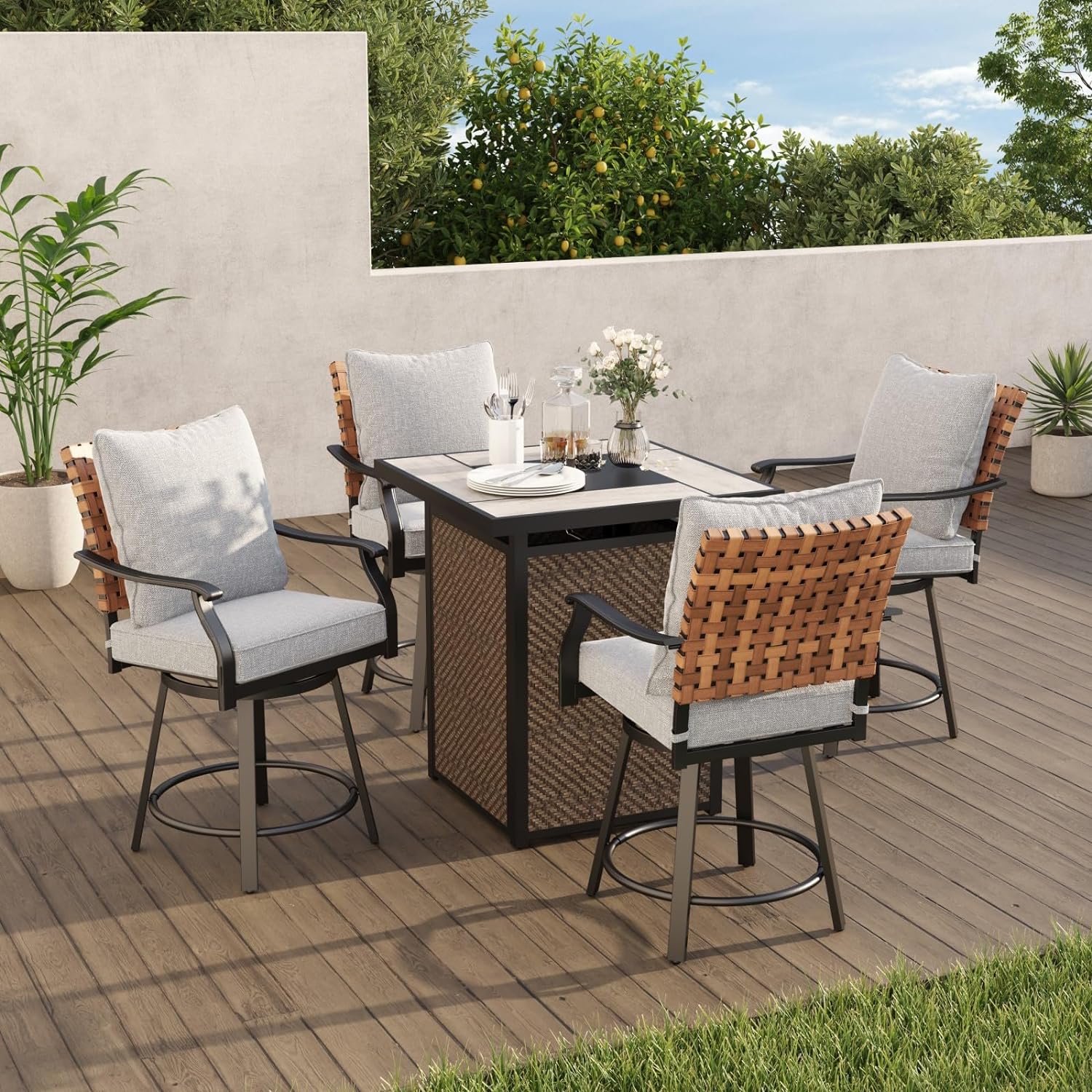 5 piece fashion high patio set