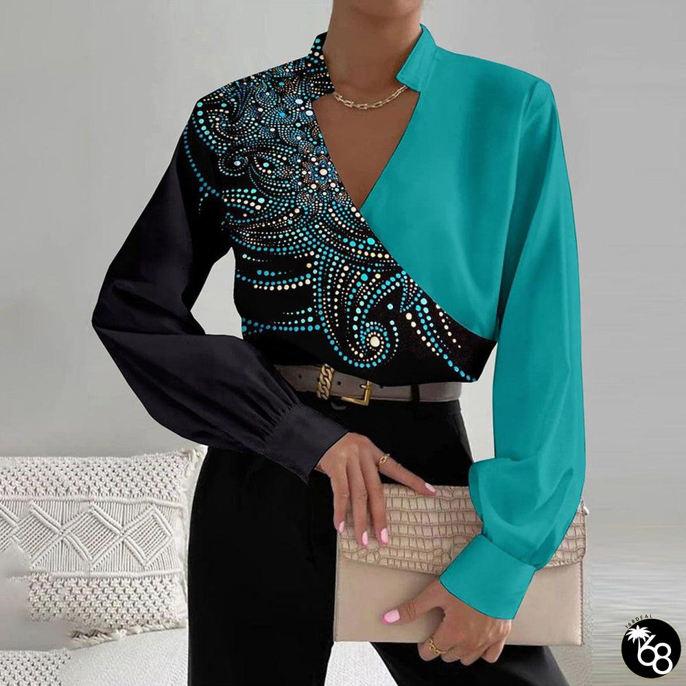 Fresh Long Sleeve Print Top | 168DEAL