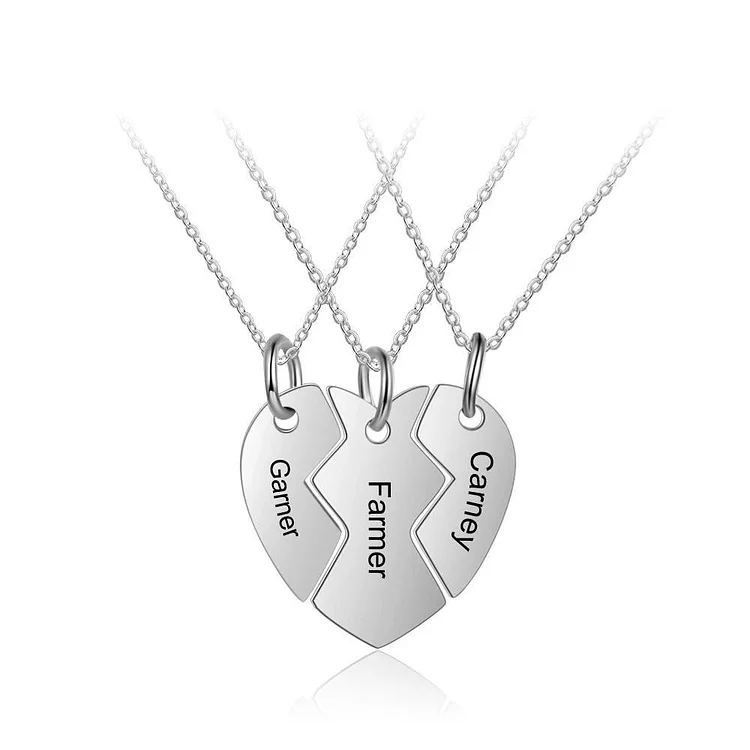 Breakable BFF Girfriends Heart Shape Personalized Family Necklace