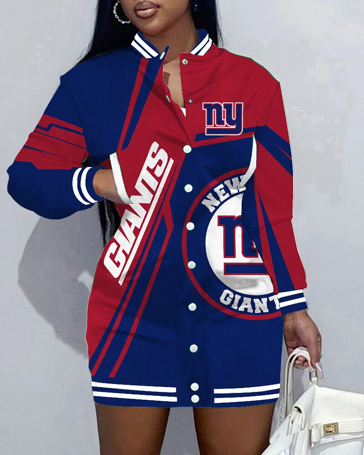 New York Giants
Limited Edition Button Down Long Sleeve Jacket Dress