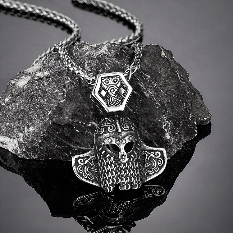 Viking Warrior Helmet Stainless Steel Necklace
