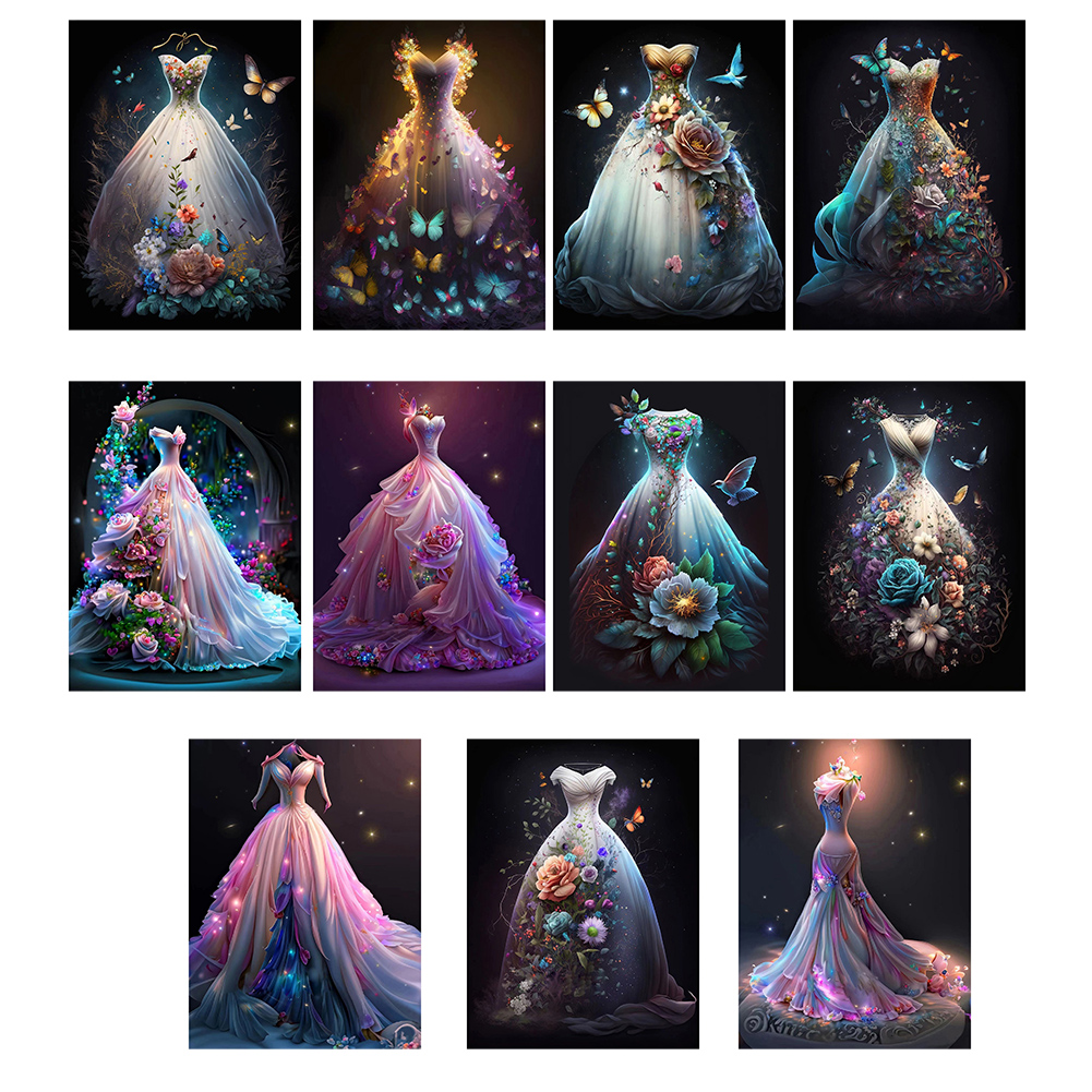 Fantasy Wedding Dress Diamond Painting Kit Full Drill Mosaic Beads Art