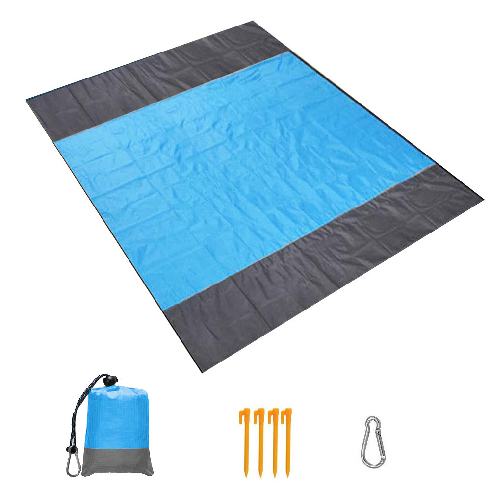 Foldable Picnic Mat Waterproof Beach Blanket w/ Nails Carabiner (Blue+Grey, 501 Original
Foldable Picnic Mat Waterproof Beach Blanket w/ Nails Carabiner (Blue+Grey, 501 Original