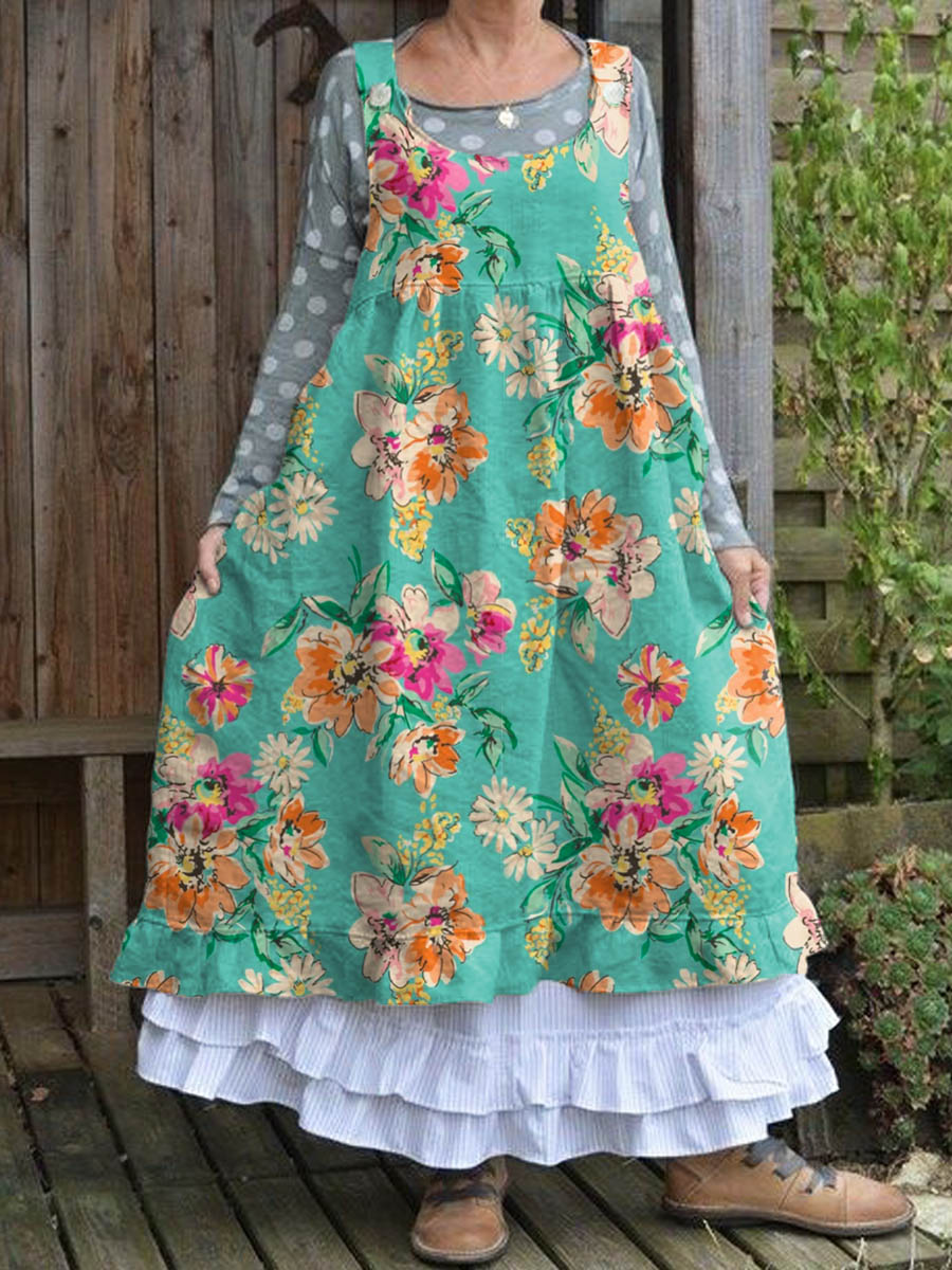 Vintage Lovely Floral Art Print Dress main image 1