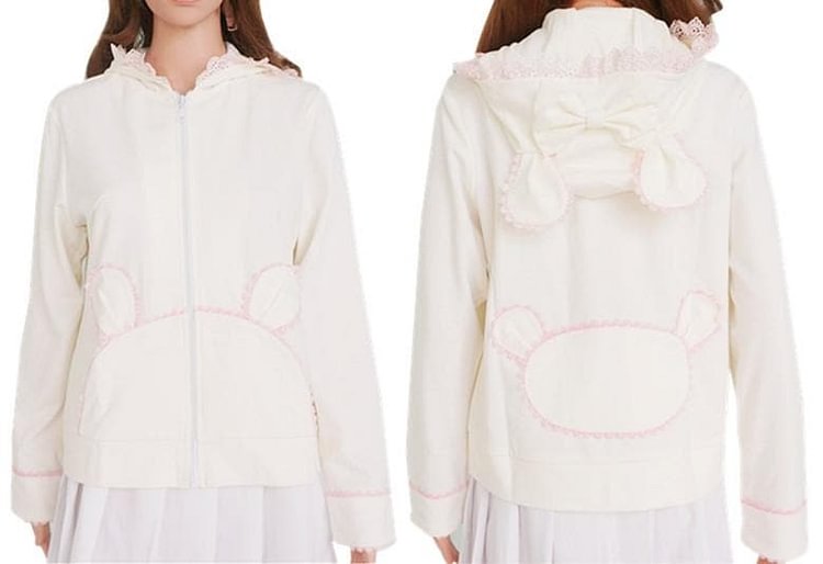 Final Stock! Lolita Bunny/Bear Ears Lace Hooded Coat SP140500