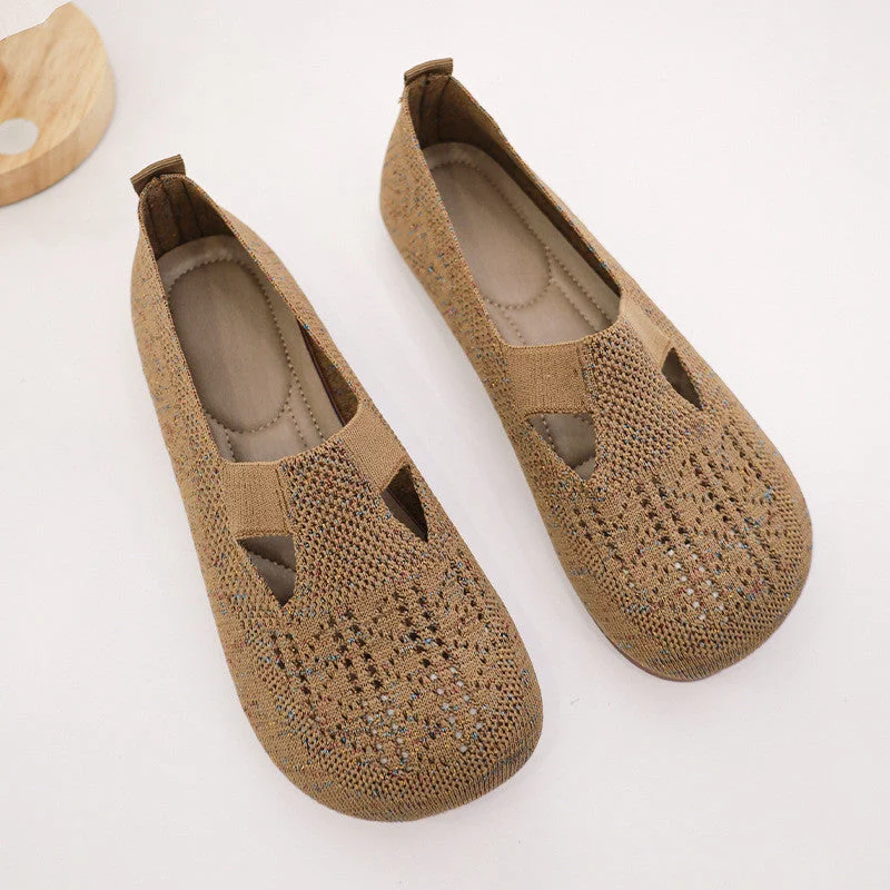 Women's Summer Fly Woven Slip-on Casual Breathable Flat Sandals