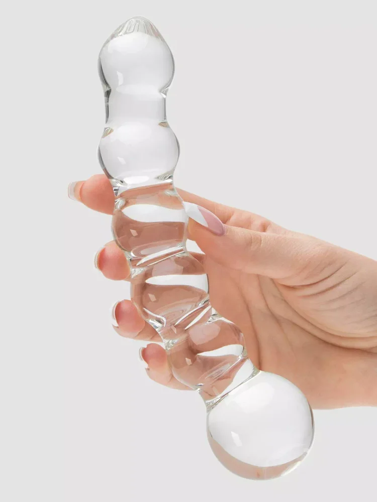 Beaded Sensual Glass Dildo 7 Inch