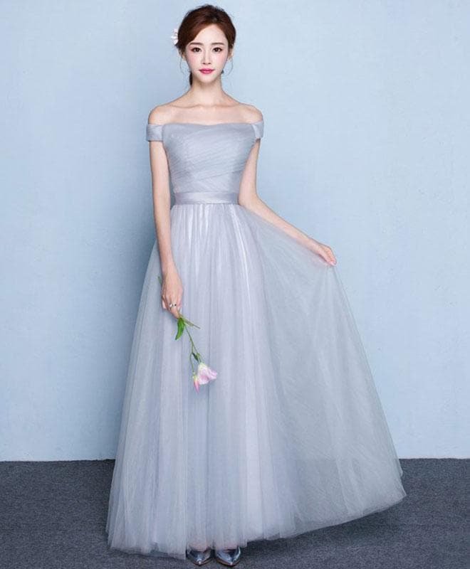 Elegant Tulle Off Shoulder Long Prom Dress, Formal Dress
