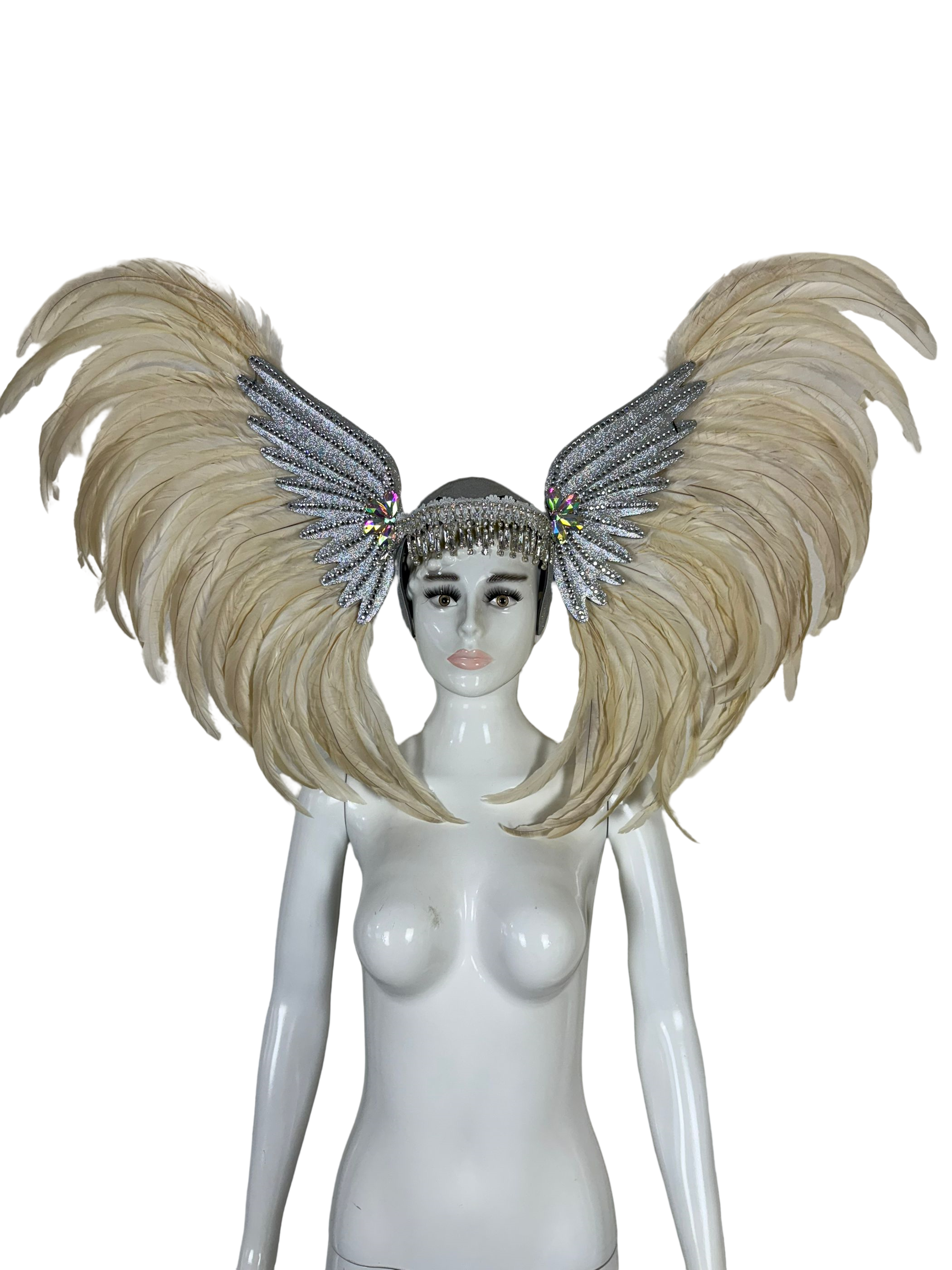 VCSHOES Feather headdress samba costume carnival halloween party bar performance hat makeup dance wings parade