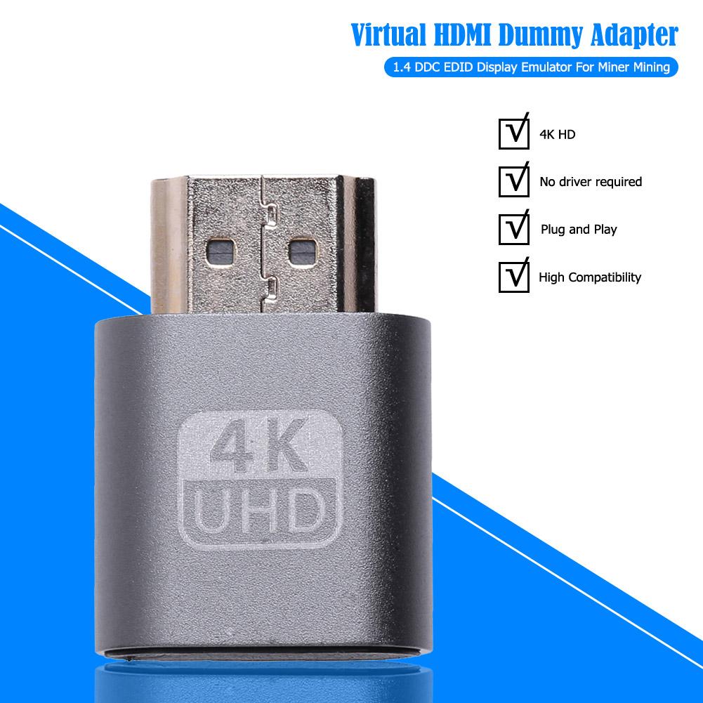 Virtual HDMI Dummy Adapter 1.4 DDC EDID Display Emulator for Miner (Grey), 501 Original
Virtual HDMI Dummy Adapter 1.4 DDC EDID Display Emulator for Miner (Grey), 501 Original