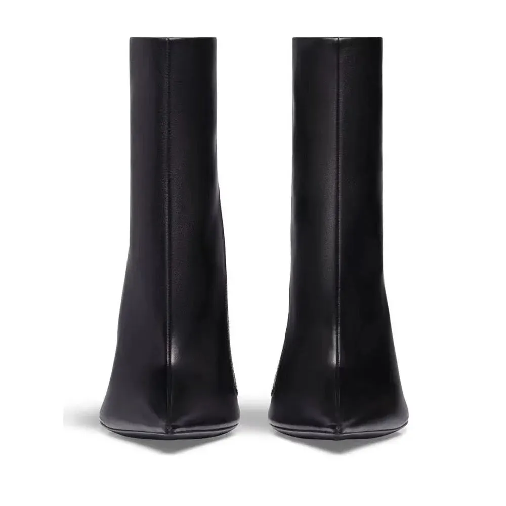 Slim High Heels Knee High Boots Women's Pointed Toe Side Zipper Lady Riding Boots Thin Heel 43