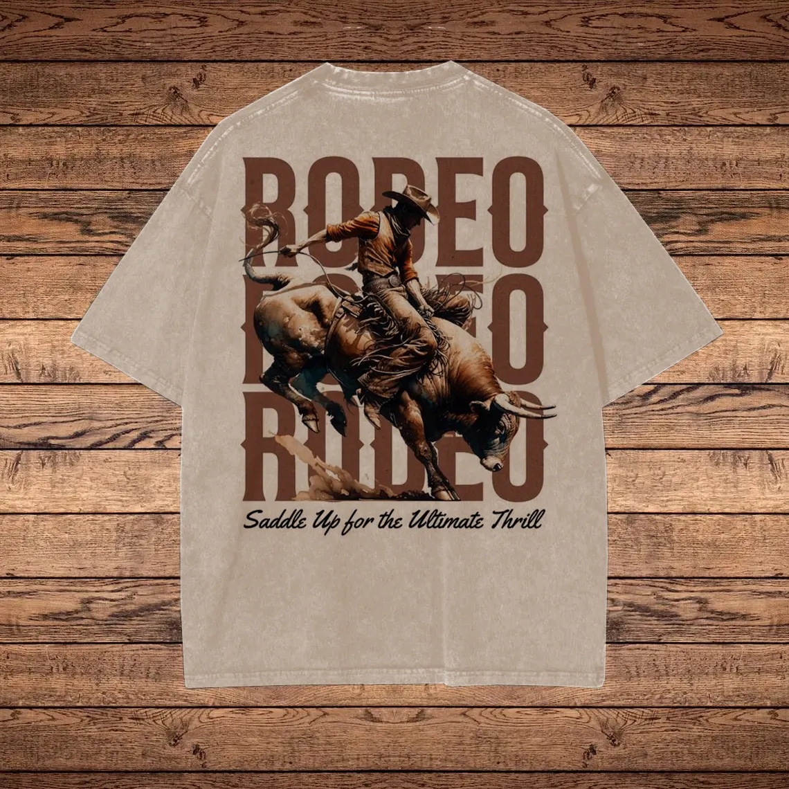 Rodeo Thrill Graphic Print Washed T-shirt