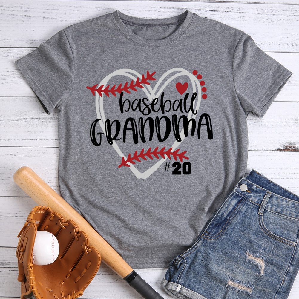 Custom Number Baseball Grandma T-shirt Tee -013431-Guru-buzz