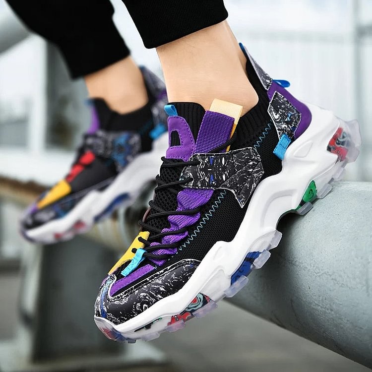 Color-blocking Athletic Platform Sneakers