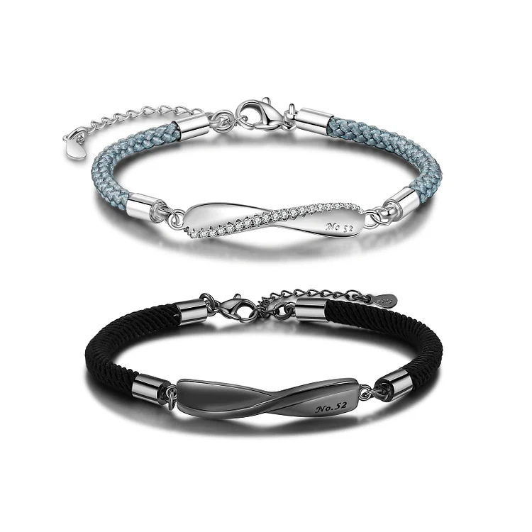 Couple Infinity Bracelet Set Mobius Ring Bracelet Gift