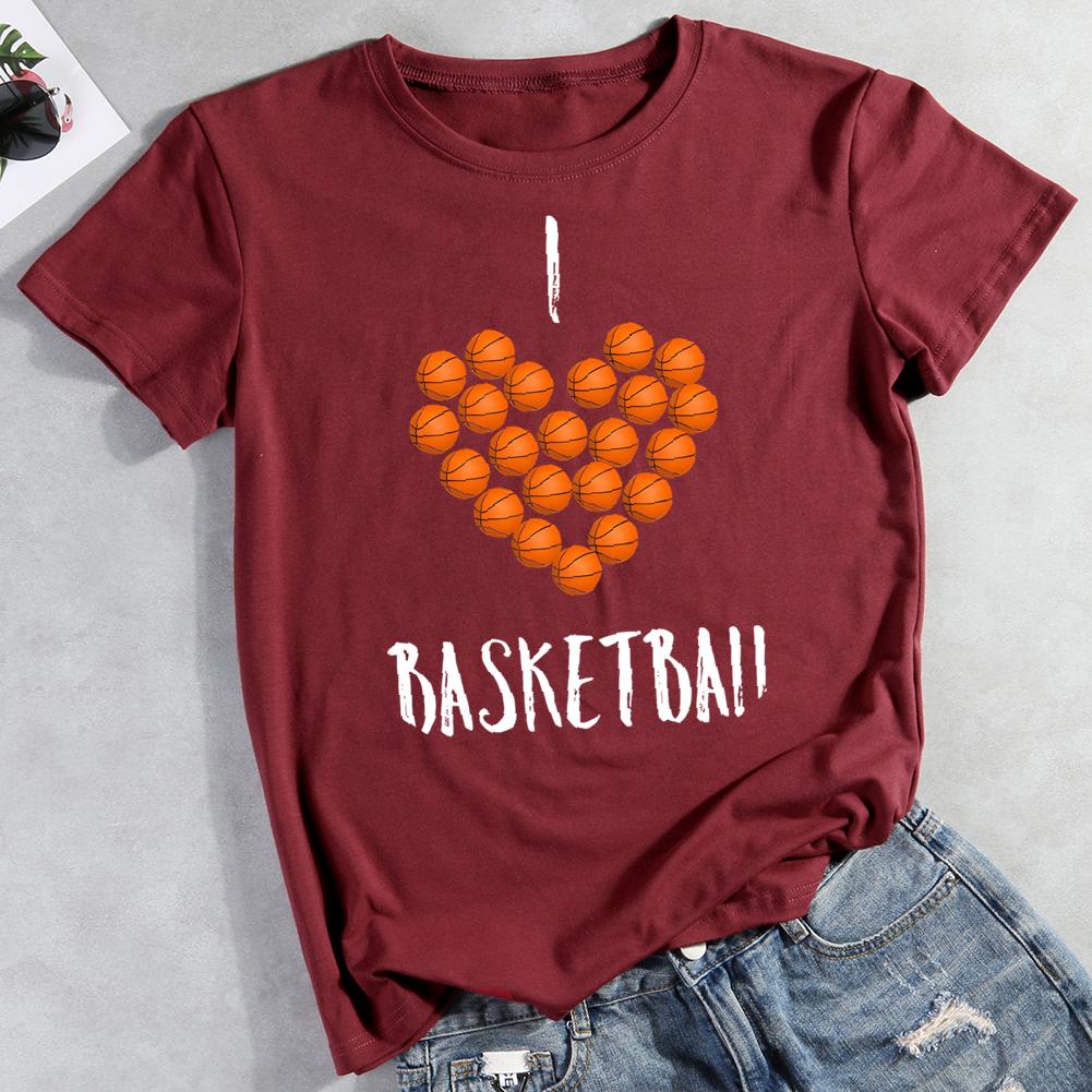 i love basketball Round Neck T-shirt-0021854-Guru-buzz