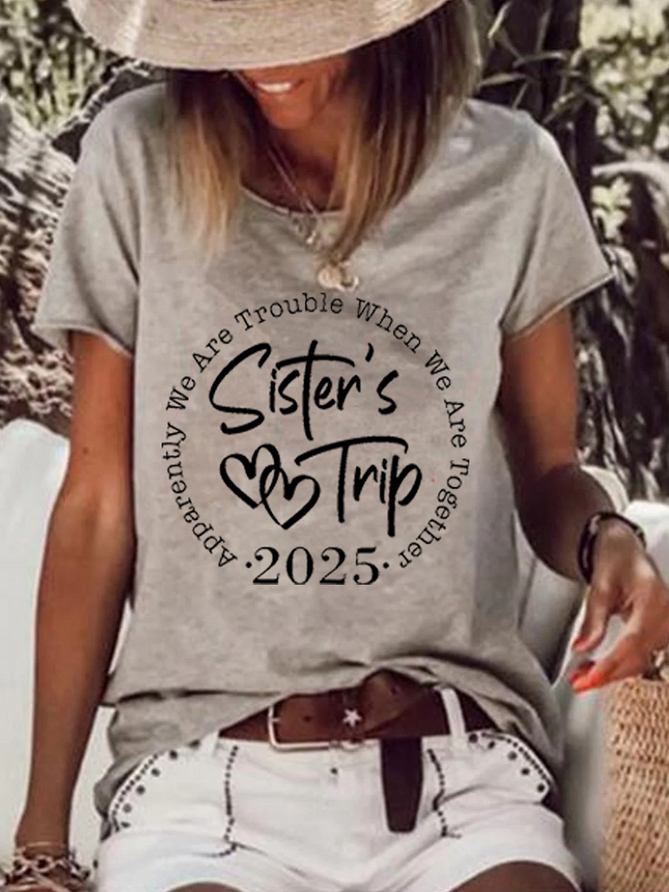 2025 Sister's Trip Printed Women's T-shirt socialshop