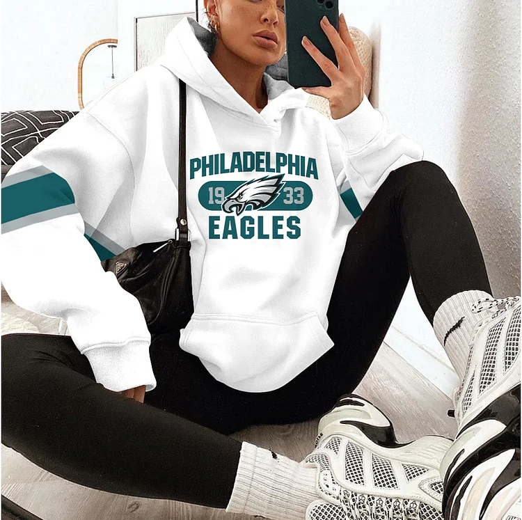 Philadelphia Eagles Printed Hooded Pocket Pullover Hoodie