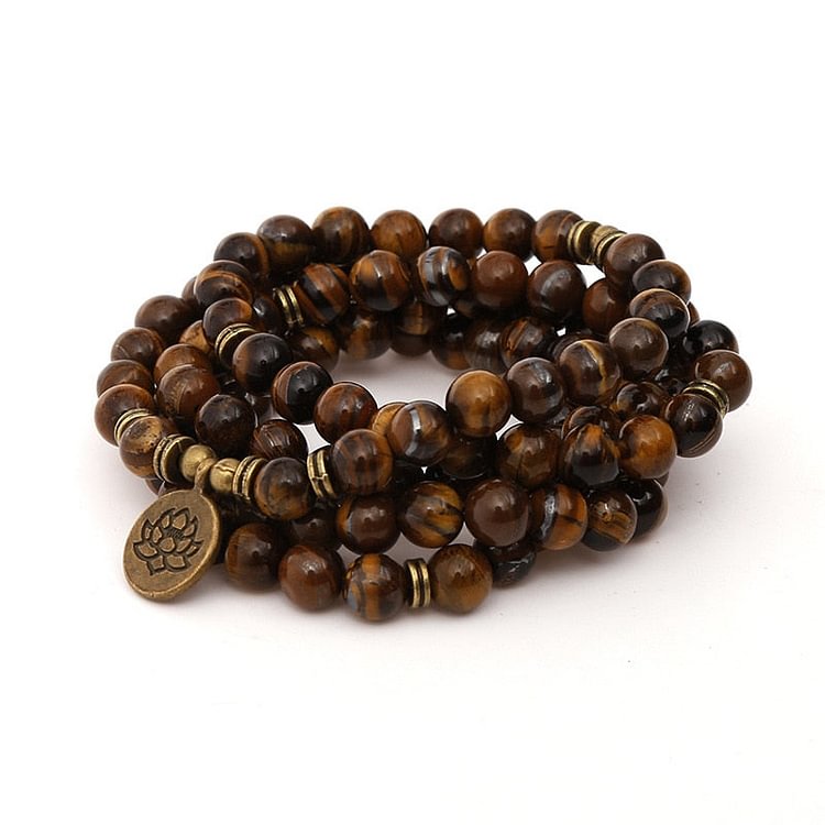 YOY-8mm Tiger Eye Stone Beads Strand Charm Chakra Bracelet