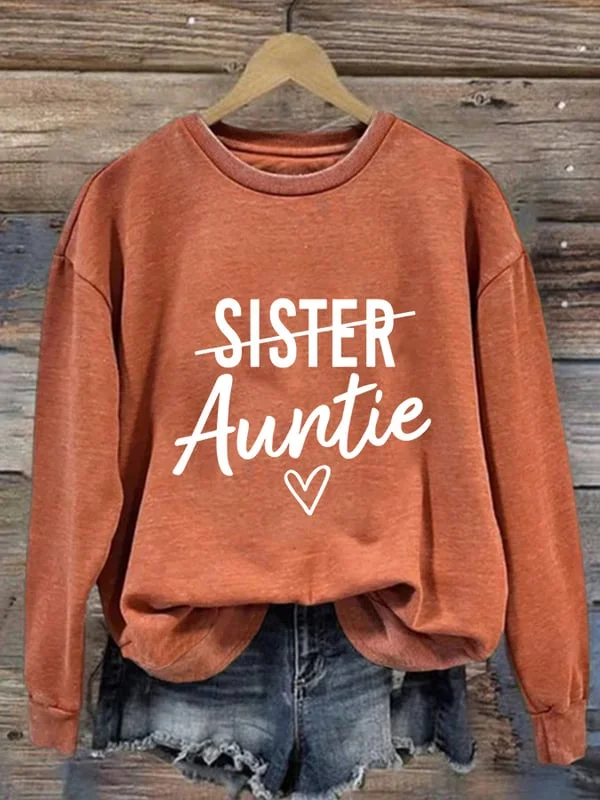 Women's Sister Auntie Print Casual Sweatshirt
